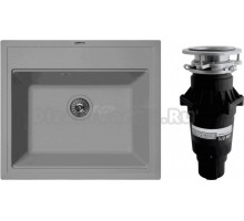Комплект Мойка Florentina Липси 600 грей + Измельчитель Bone Crusher BC 810-SL Slim Line