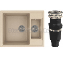 Комплект Мойка Florentina Липси 620К бежевая + Измельчитель Bone Crusher BC 610-AS