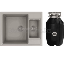 Комплект Мойка Florentina Липси 620К грей + Измельчитель Bone Crusher BC 810-AS