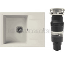 Комплект Мойка Florentina Липси 650 жасмин + Измельчитель Bone Crusher BC 910-SL-Slim Line