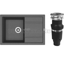 Комплект Мойка Florentina Липси 760 черная + Измельчитель Bone Crusher BC 610-AS