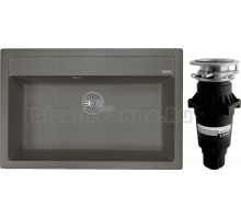 Комплект Мойка Florentina Липси 770 черная + Измельчитель Bone Crusher BC 810-SL Slim Line