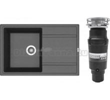 Комплект Мойка Florentina Липси 780 антрацит + Измельчитель Bone Crusher BC 910-SL-Slim Line