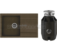 Комплект Мойка Florentina Липси 780 коричневый + Измельчитель Bone Crusher BC 910-AS