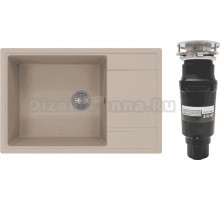 Комплект Мойка Florentina Липси 780XL бежевая + Измельчитель Bone Crusher BC 910-SL-Slim Line