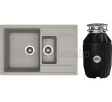 Комплект Мойка Florentina Липси 780К грей + Измельчитель Bone Crusher BC 810-AS