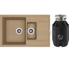 Комплект Мойка Florentina Липси 780К капучино + Измельчитель Bone Crusher BC 910-AS