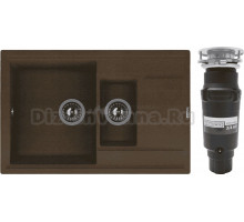 Комплект Мойка Florentina Липси 780К коричневый + Измельчитель Bone Crusher BC 910-SL-Slim Line