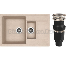 Комплект Мойка Florentina Липси 780К песочная + Измельчитель Bone Crusher BC 610-AS