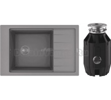 Комплект Мойка Florentina Липси 780Р серый шелк + Измельчитель Bone Crusher BC 910-AS