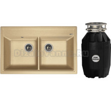 Комплект Мойка Florentina Липси 820 бежевая + Измельчитель Bone Crusher BC 810-AS