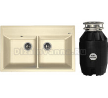 Комплект Мойка Florentina Липси 820 шампань + Измельчитель Bone Crusher BC 810-AS
