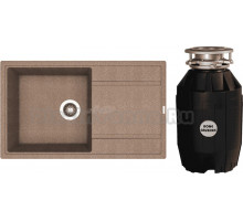 Комплект Мойка Florentina Липси 860 коричневая + Измельчитель Bone Crusher BC 810-AS