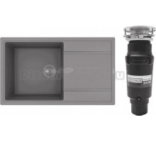 Комплект Мойка Florentina Липси 860 серый шелк + Измельчитель Bone Crusher BC 910-SL-Slim Line