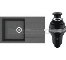 Комплект Мойка Florentina Липси 860 черная + Измельчитель Bone Crusher BC 1000-AS