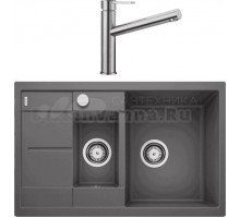 Комплект Мойка Blanco Metra 6 S Compact темная скала + Смеситель Ambis Ambis 523118