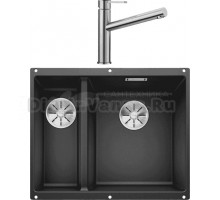 Комплект Мойка Blanco Subline 340/160-U антрацит, правая + Смеситель Ambis Ambis 523118