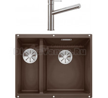 Комплект Мойка Blanco Subline 340/160-U кофе, правая + Смеситель Ambis Ambis 523118