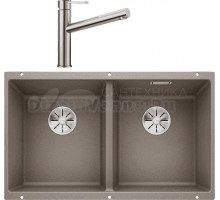 Комплект Мойка Blanco Subline 350/350-U серый беж + Смеситель Ambis Ambis 523118
