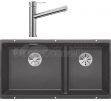 Комплект Мойка Blanco Subline 480/320-U темная скала + Смеситель Ambis Ambis 523118