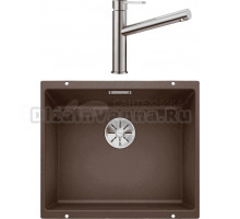 Комплект Мойка Blanco Subline 500-U кофе + Смеситель Ambis Ambis 523118