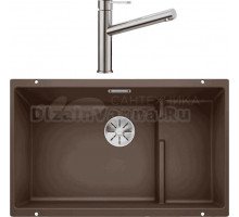 Комплект Мойка Blanco Subline 700-U Level кофе + Смеситель Ambis Ambis 523118