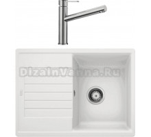 Комплект Мойка Blanco Zia 45 S Compact 524725 белая + Смеситель Ambis Ambis 523118