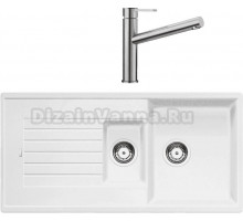 Комплект Мойка Blanco Zia 6S 514742 белая + Смеситель Ambis Ambis 523118
