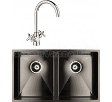 Комплект Мойка IDDIS Edifice EDI75G2i77 графитовая + Смеситель Acros ACRSB00i05 хром