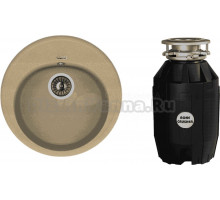 Комплект Мойка Florentina Лотос 510 бежевый + Измельчитель Bone Crusher BC 810-AS