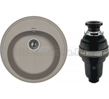 Комплект Мойка Florentina Лотос 510 серый шелк + Измельчитель Bone Crusher BC 1000-AS