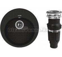 Комплект Мойка Florentina Лотос 510 черный + Измельчитель Bone Crusher BC 610-AS