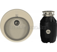 Комплект Мойка Florentina Лотос 510 шампань + Измельчитель Bone Crusher BC 810-AS