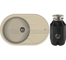 Комплект Мойка Florentina Лотос 780 шампань + Измельчитель Bone Crusher BC 910-AS