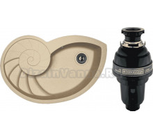 Комплект Мойка Florentina Наутилус бежевая + Измельчитель Bone Crusher BC 1000-AS