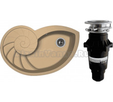 Комплект Мойка Florentina Наутилус капучино + Измельчитель Bone Crusher BC 810-SL Slim Line