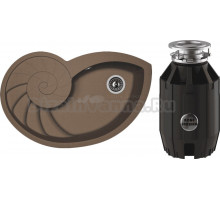 Комплект Мойка Florentina Наутилус мокко + Измельчитель Bone Crusher BC 910-AS