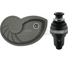 Комплект Мойка Florentina Наутилус черная + Измельчитель Bone Crusher BC 1000-AS