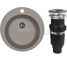 Комплект Мойка Florentina Никосия серый шелк + Измельчитель Bone Crusher BC 610-AS