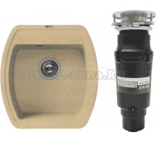 Комплект Мойка Florentina Нире 480 бежевый + Измельчитель Bone Crusher BC 910-SL-Slim Line