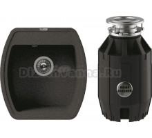 Комплект Мойка Florentina Нире 480 черный + Измельчитель Bone Crusher BC 910-AS