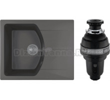 Комплект Мойка Florentina Паола 620 антрацит + Измельчитель Bone Crusher BC 1000-AS