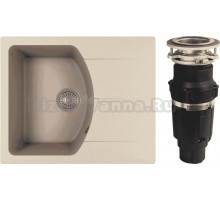 Комплект Мойка Florentina Паола 620 бежевая + Измельчитель Bone Crusher BC 610-AS