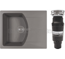 Комплект Мойка Florentina Паола 620 серый шелк + Измельчитель Bone Crusher BC 910-SL-Slim Line