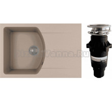 Комплект Мойка Florentina Паола 760 бежевая + Измельчитель Bone Crusher BC 810-SL Slim Line