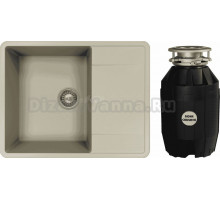 Комплект Мойка Florentina Пьемонт 650 грей + Измельчитель Bone Crusher BC 810-AS