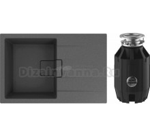 Комплект Мойка Florentina Ривьера 780 черная + Измельчитель Bone Crusher BC 910-AS