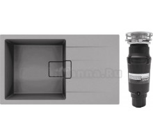 Комплект Мойка Florentina Ривьера 860 серый шелк + Измельчитель Bone Crusher BC 910-SL-Slim Line
