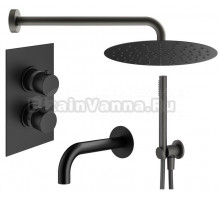 Душевой комплект Plumberia Selection Ixo KITXOT19QNO260 С ВНУТРЕННЕЙ ЧАСТЬЮ, черный матовый