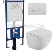 Комплект Унитаз подвесной BelBagno Uno BB3105CHR/SC + Инсталляция DIWO 4501 + Кнопка 7310 белая